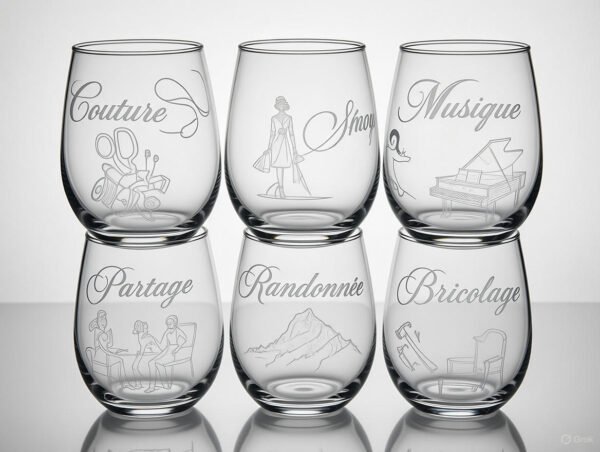 Pack 6 verres gravés - 100% sur mesure