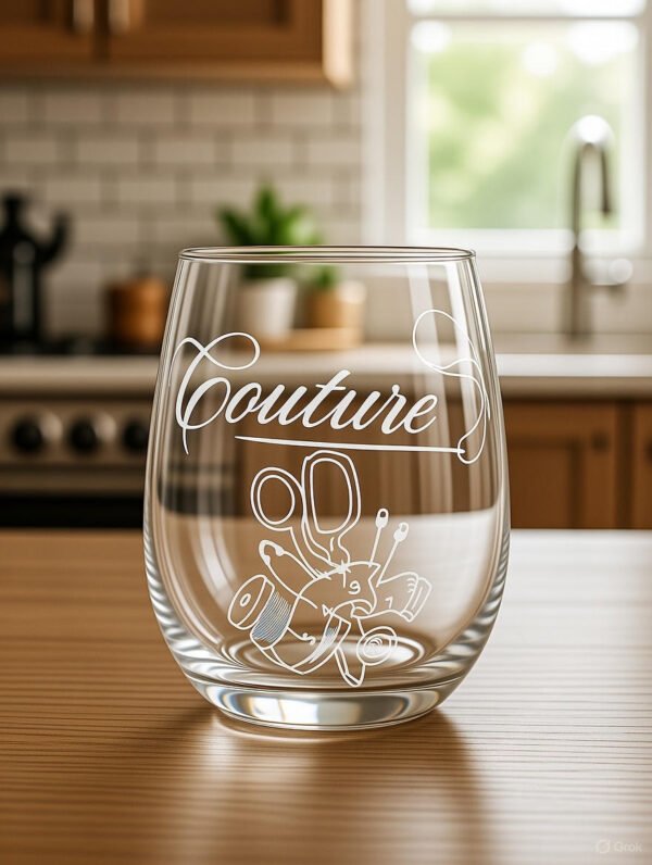 Verre gravé - couture