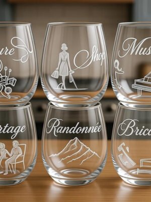 Pack 6 verres gravés - 100% sur mesure