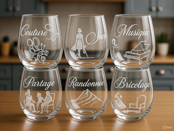 Pack 6 verres gravés - 100% sur mesure