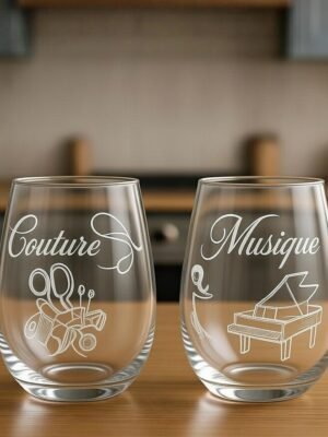 Pack 2 verres gravés - 100% sur mesure